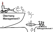 Karikaturzeichnung zum Überhangmanagement