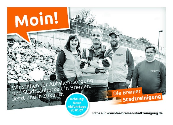 Beschäftigte der Die Bremer Stadtreinigung auf einer Mülldeponie