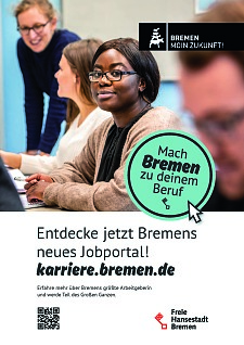 Plakat der Kampagne Entdecke jetzt Bremens neues Jobportal