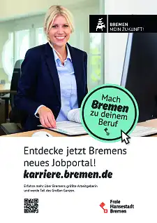 Plakat der Kampagne Entdecke jetzt Bremens neues Jobportal