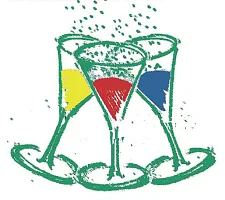 3 Sektgläser, die anstoßen