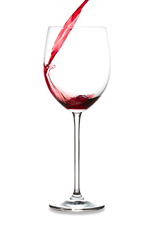 Ein Rotweinglas