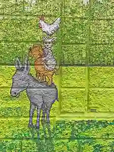 Foto eines Wandgraffitis der Bremer Stadtmusikanten