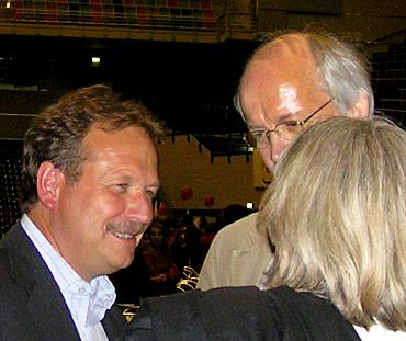 Foto von Frank Bsirske, Marita Rosenow, Edmund Mevissen im Gespräch