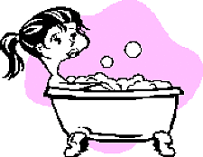 Zeichnung Frau in Badewanne