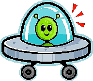 UFO mit einem Außerirdischen