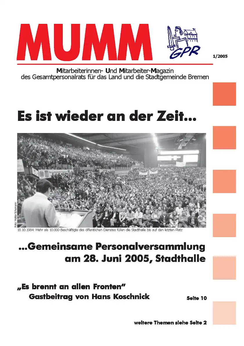 Foto des Titelbildes der MUMM 1-2005