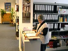 Kollegin des Statistischen Landesamtes in der Bibliothek