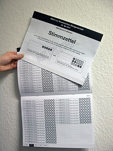 Der neue Stimmzettel für die Bürgerschaftswahl in Bremen