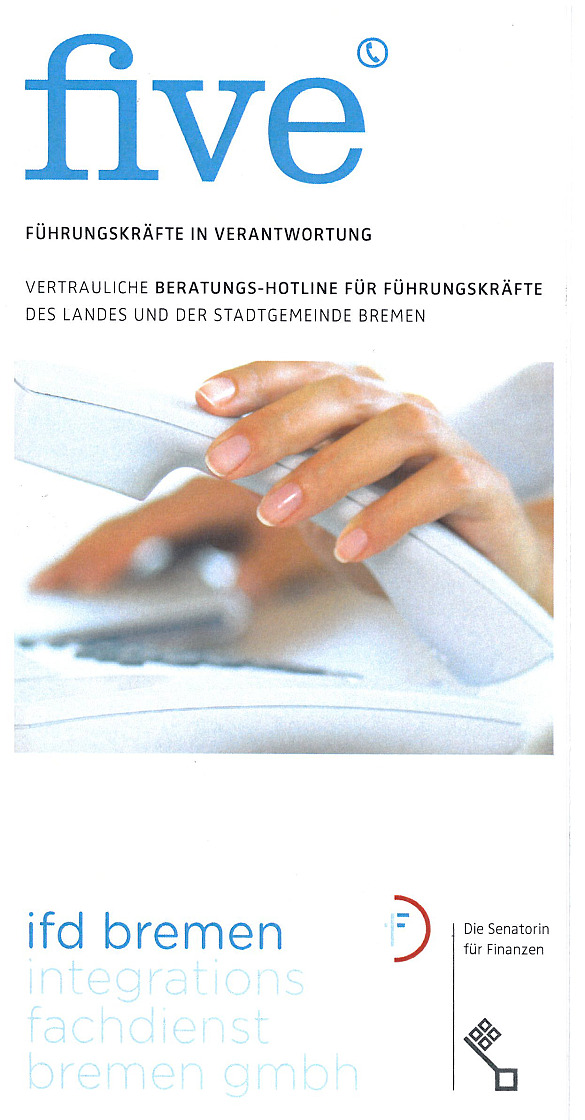 Abbildung des Faltblattes "five"