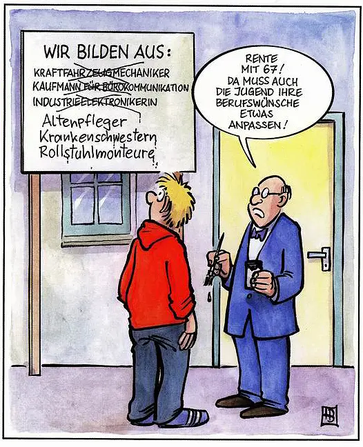 Satire zum Thema Rente mit 67
