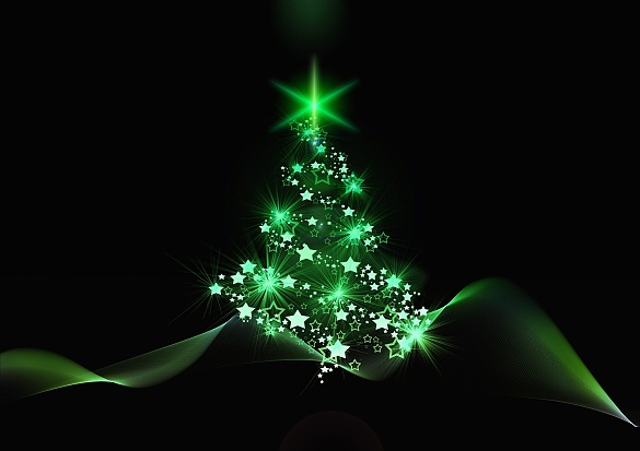 grünleuchtender Weihnachtsbaum (Foto: www.pixabay.com)