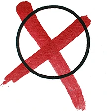 Ein Kreuz wie auf einem Stimmzettel
