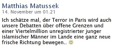 Zitat von Matthias Matussek bei Facebook