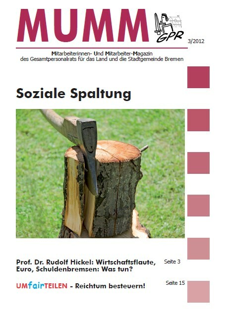 MUMM 3/2012 Titelseite. Soziale Spaltung