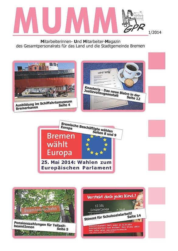 MUMM 1/2014 Titelseite. Bremen wählt Europa. Digitale Ausgabe leider nicht verfügbar.