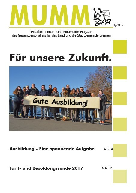 MUMM 1/2017 Titelseite. Für unsere Zukunft: Gute Ausbildung!