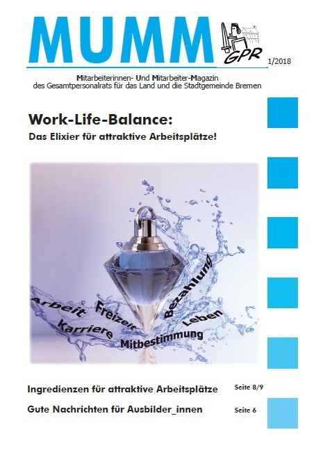 MUMM 1/2018 Titelseite. Work-life-balance: Das Elixier für attraktive Arbeitsplätze.