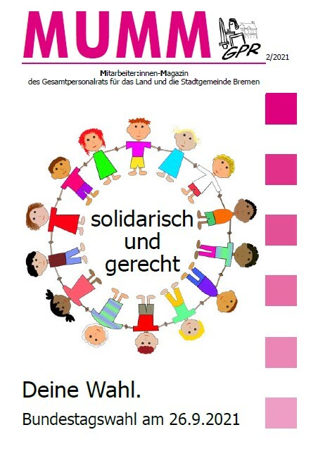 MUMM 2/2021 Titelseite. Solidarisch und gerecht - Deine Wahl.