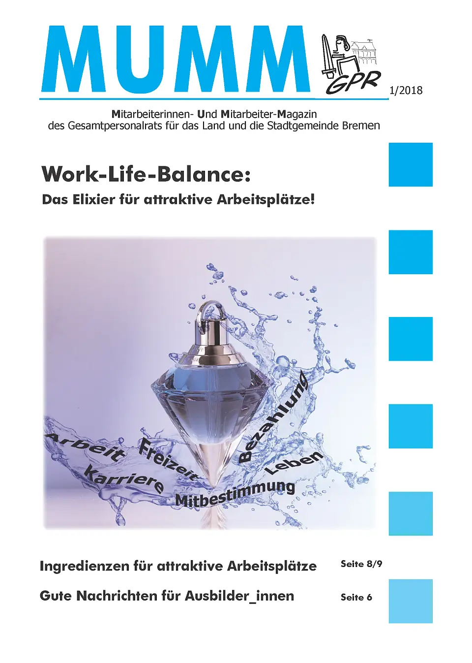 Titelbild des Mitarbeiterinnen- und Mitarbeiter-Magazins 1/2018