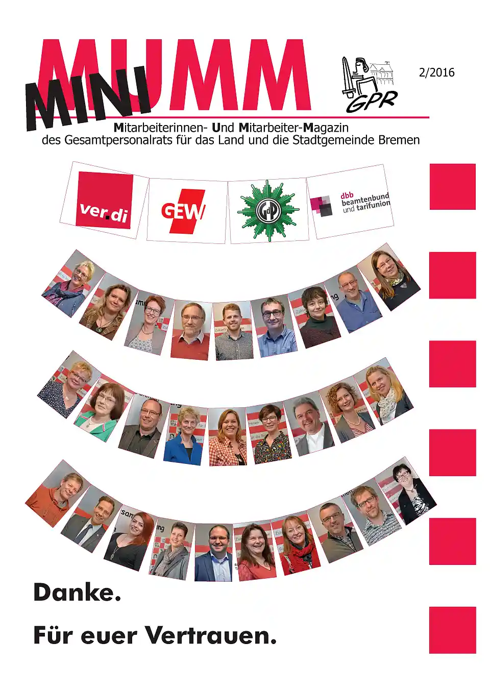 Titelbild der MiniMUMM (Mitarbeiterinnen- und MItarbeiter-Magazin des Gesamtpersonalrats)