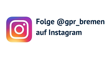 Logo von Instagram mit der Aufforderung, dem Kanal des Gesamtpersonalrats zu folgen